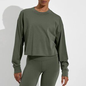 LOF Swell Long Sleeve Crop Tee Green Medium